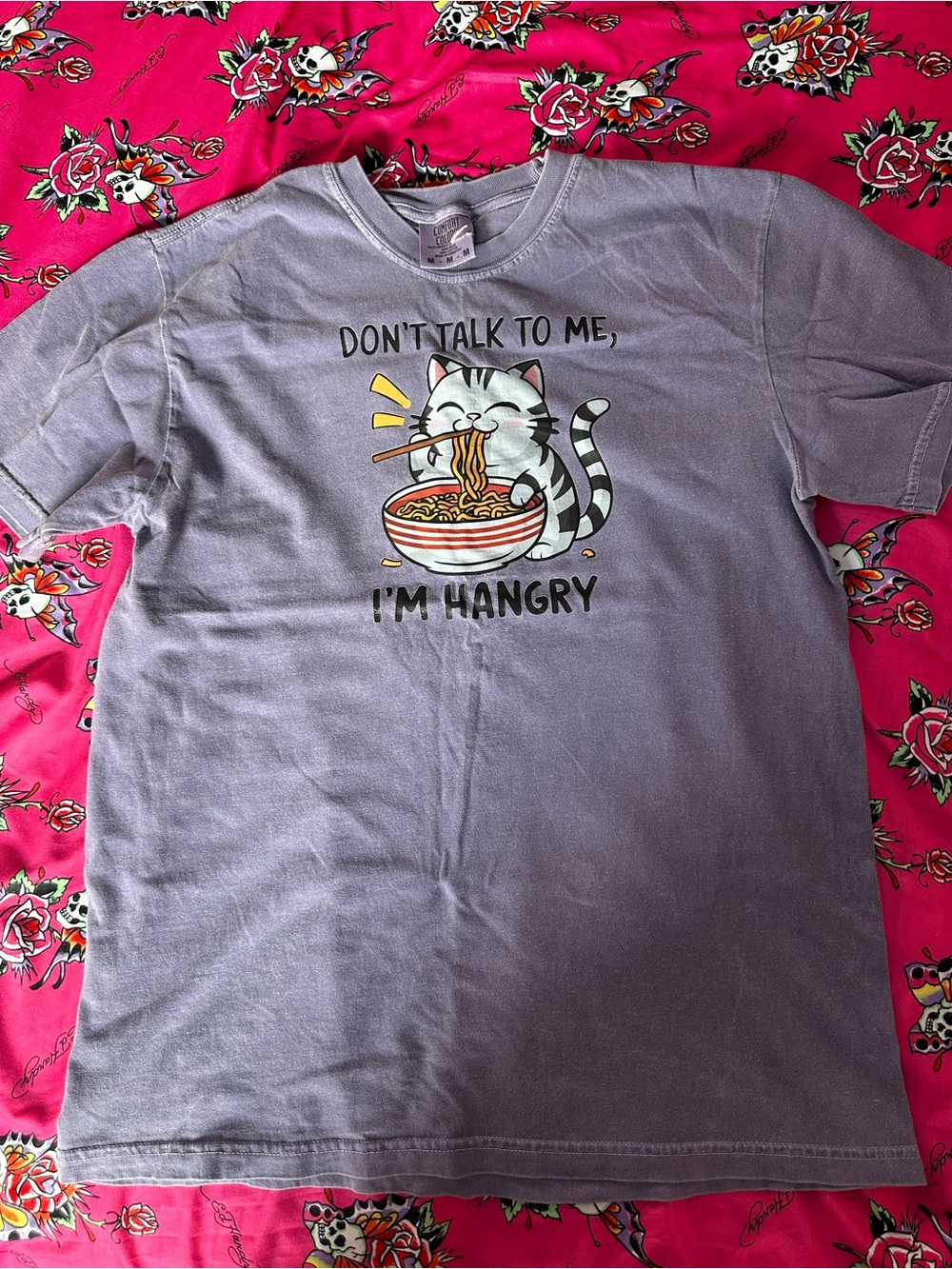Graphic 'Don't Talk To Me, I'm Hangry' Cat Tee - Gray